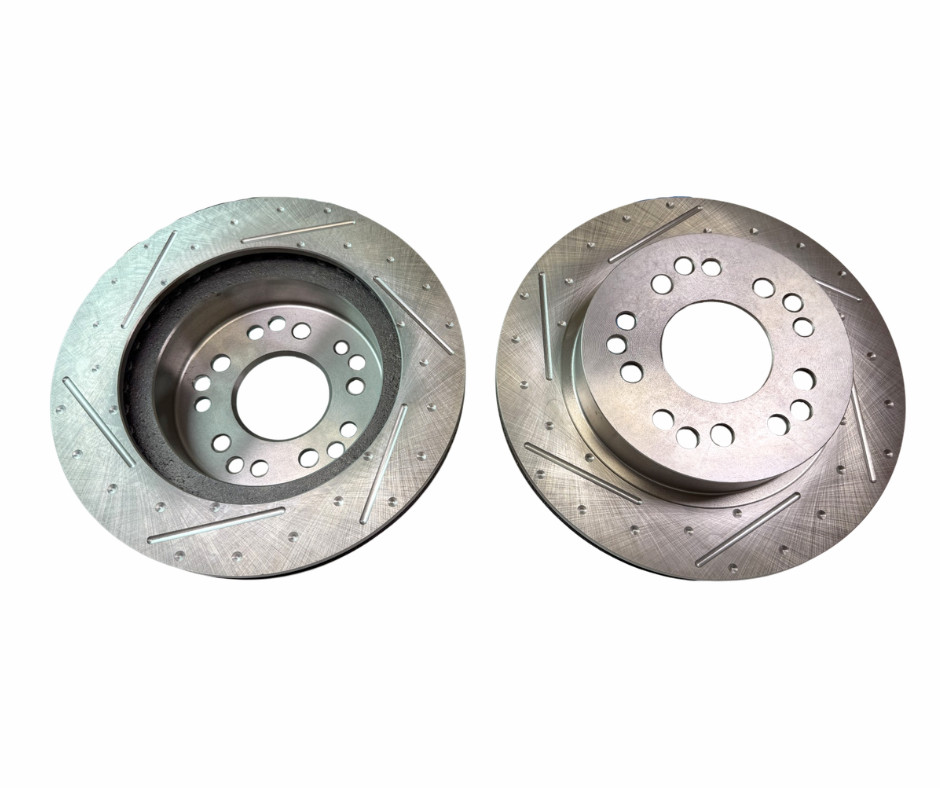 9″ Ford Street Rod Bolt On Slotted/Dimpled Rear Disc Brake Kit with 5X5 BP