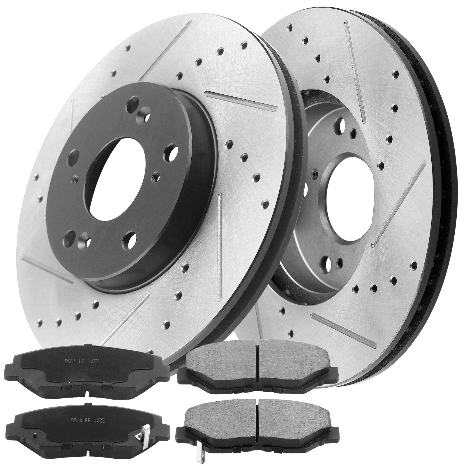 Front Rear Disc Brake Rotors and Brake Pads Kits For Honda Accord Rotor 5 Lugs