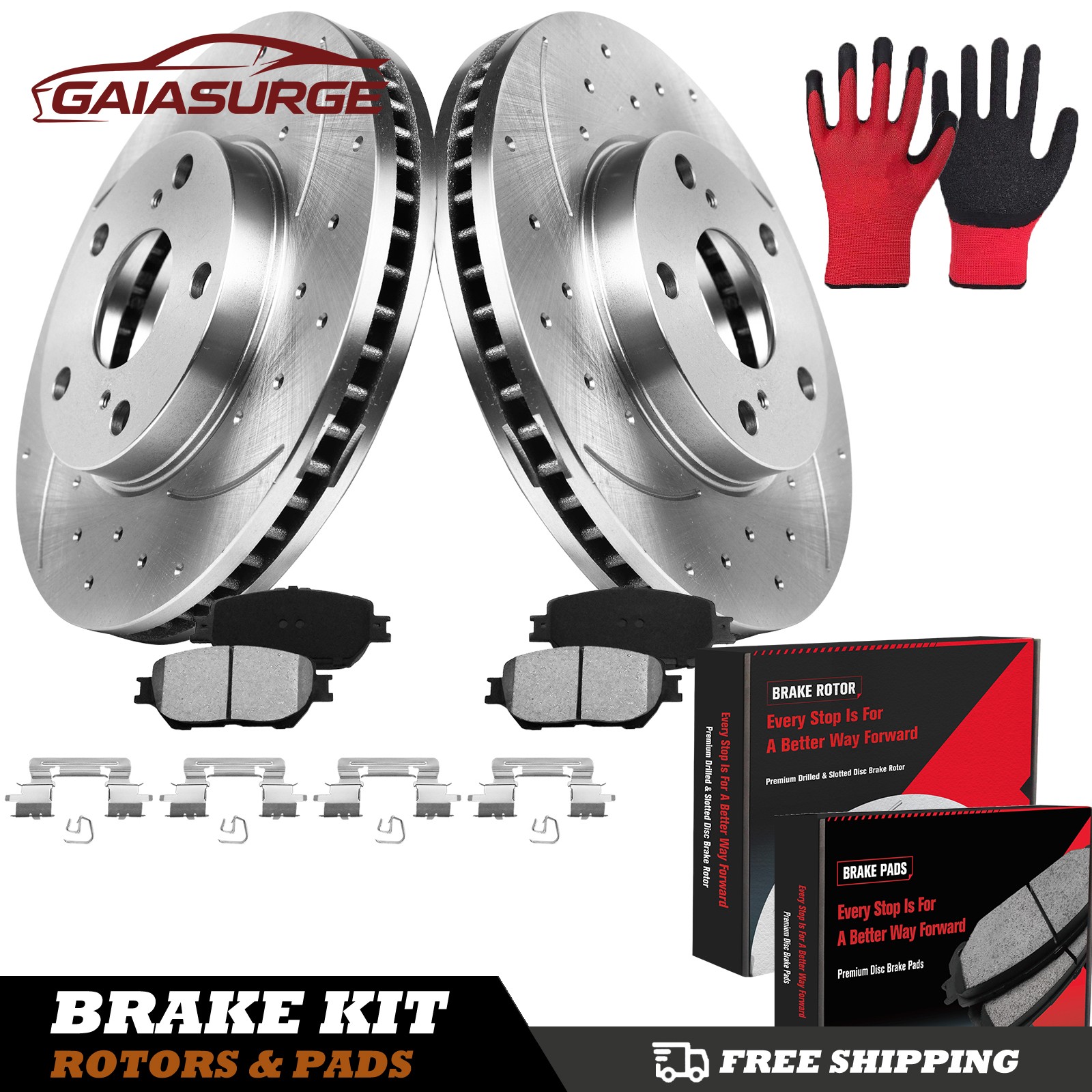 10.8in Front Disc Rotors Ceramic Pads Kits for 2002-2004 2005 2006 Toyota Camry