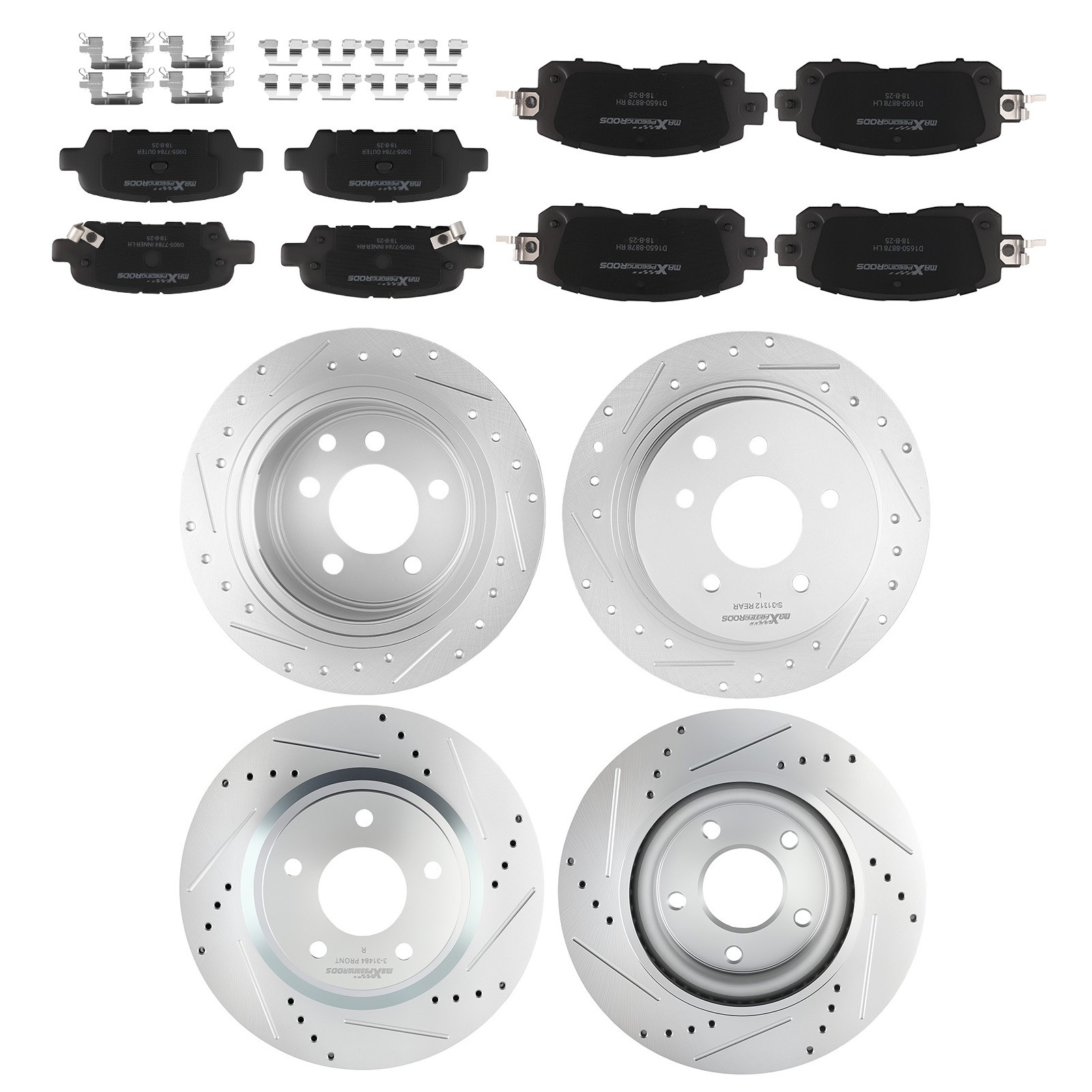 Front Rear Brake Rotors+Ceramic Pads Kit for Nissan Altima 2013-2023 S-31464