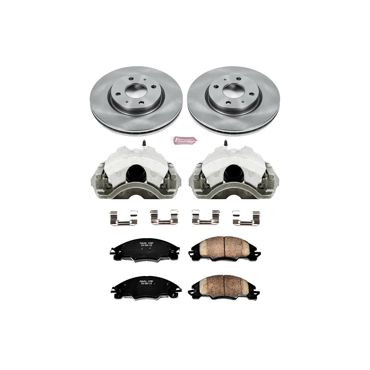 KCOE4726 Powerstop Brake Kit With Calipers 2-Wheel Set Front for Ford Focus