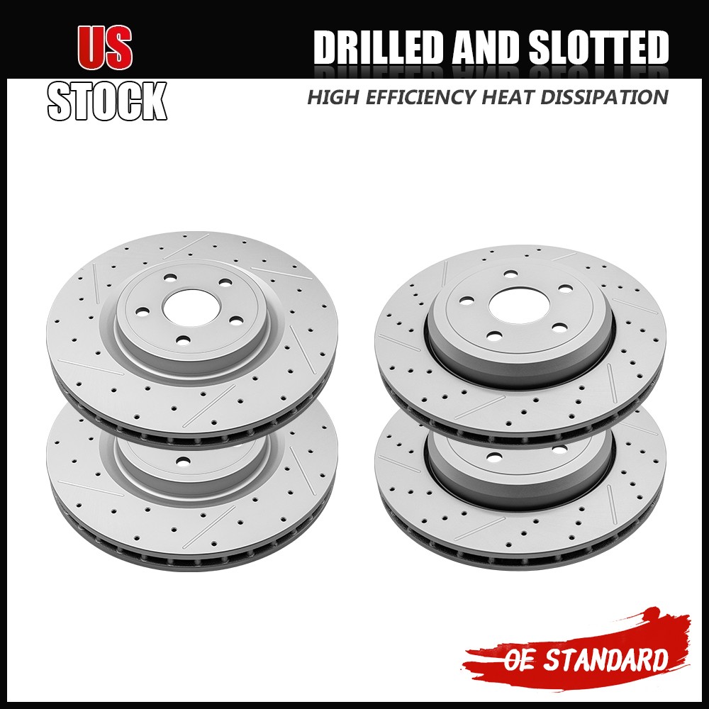 Front And Rear Disc Brake Rotors Set for Dodge Durango Jeep Grand Cherokee