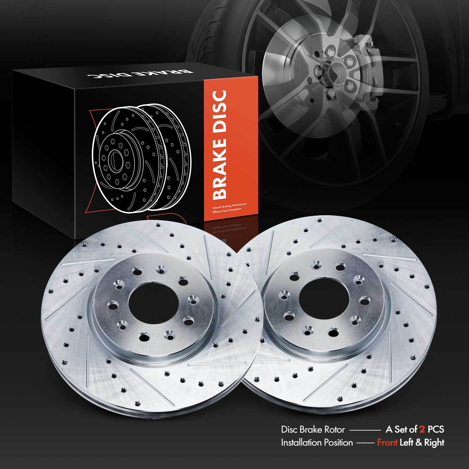 2pcs Front Drilled Brake Rotors for GMC Terrain Chevrolet Equinox Buick 321 mm