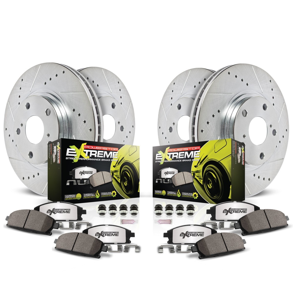Powerstop Extreme 279mm Front 283mm Rear Discs & Pads Kit for 79-81 Firebird
