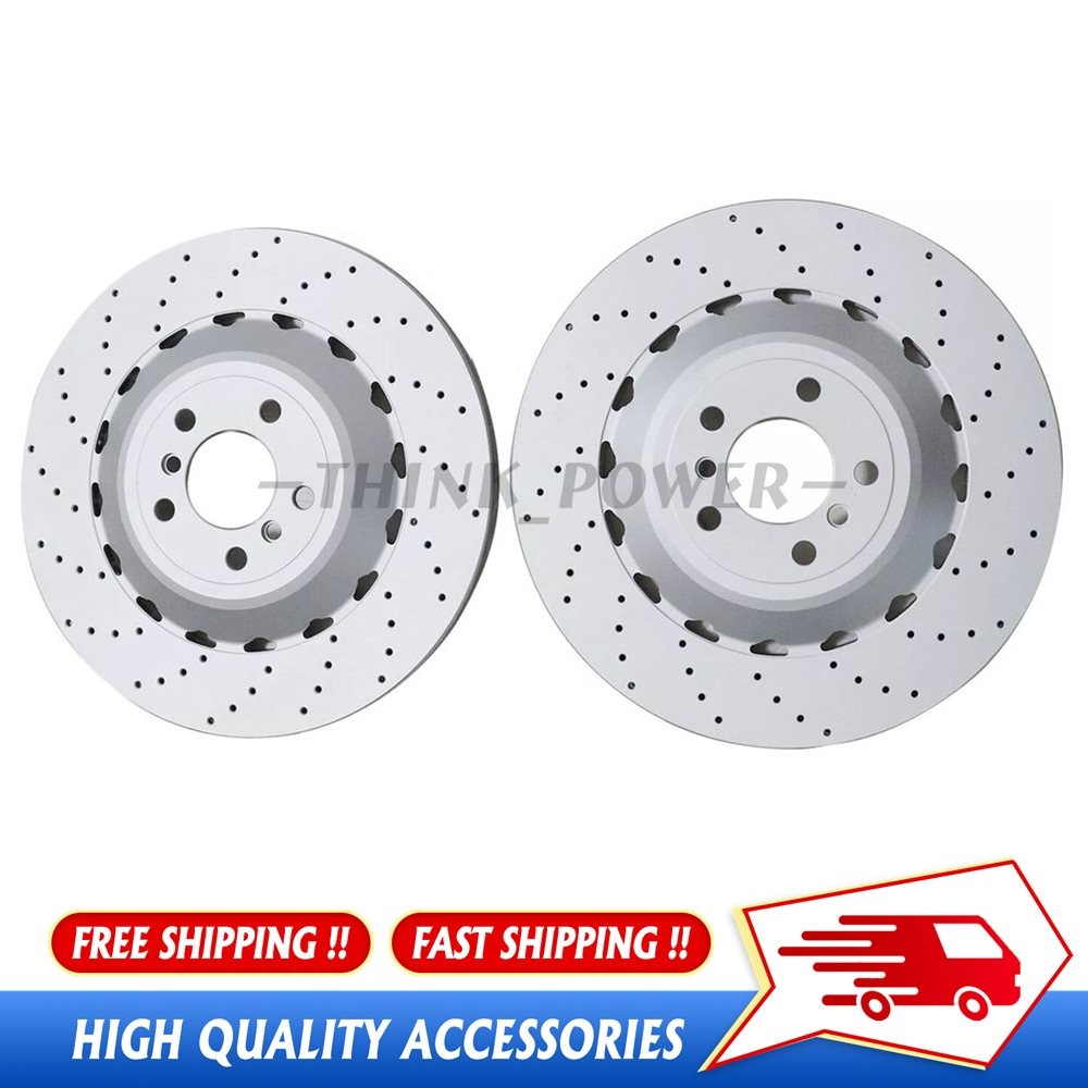 2Pcs Rear Vented & Drilled Brake Disc Rotors for BMW M5 M6 F06 F10 F12 F13