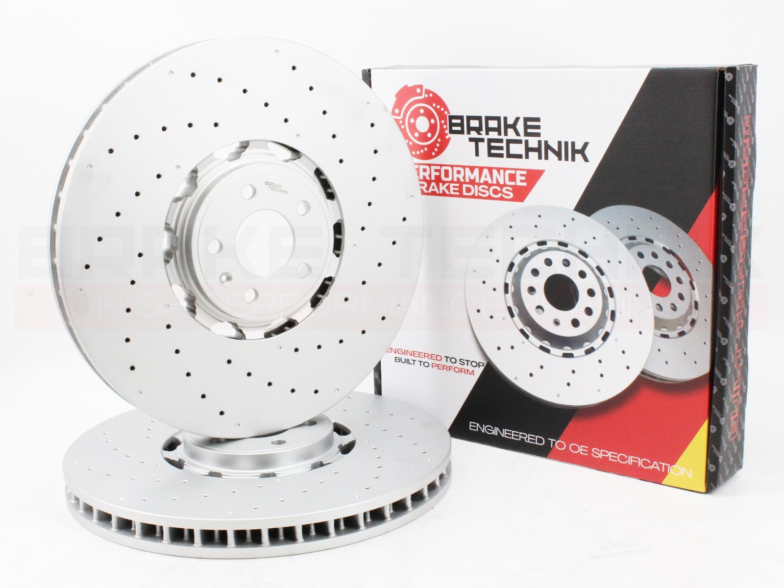 FOR AUDI RS6 (C8) 2019+ DRILLED FRONT BRAKE DISCS PAIR 420mm X 40mm 4K0615301S
