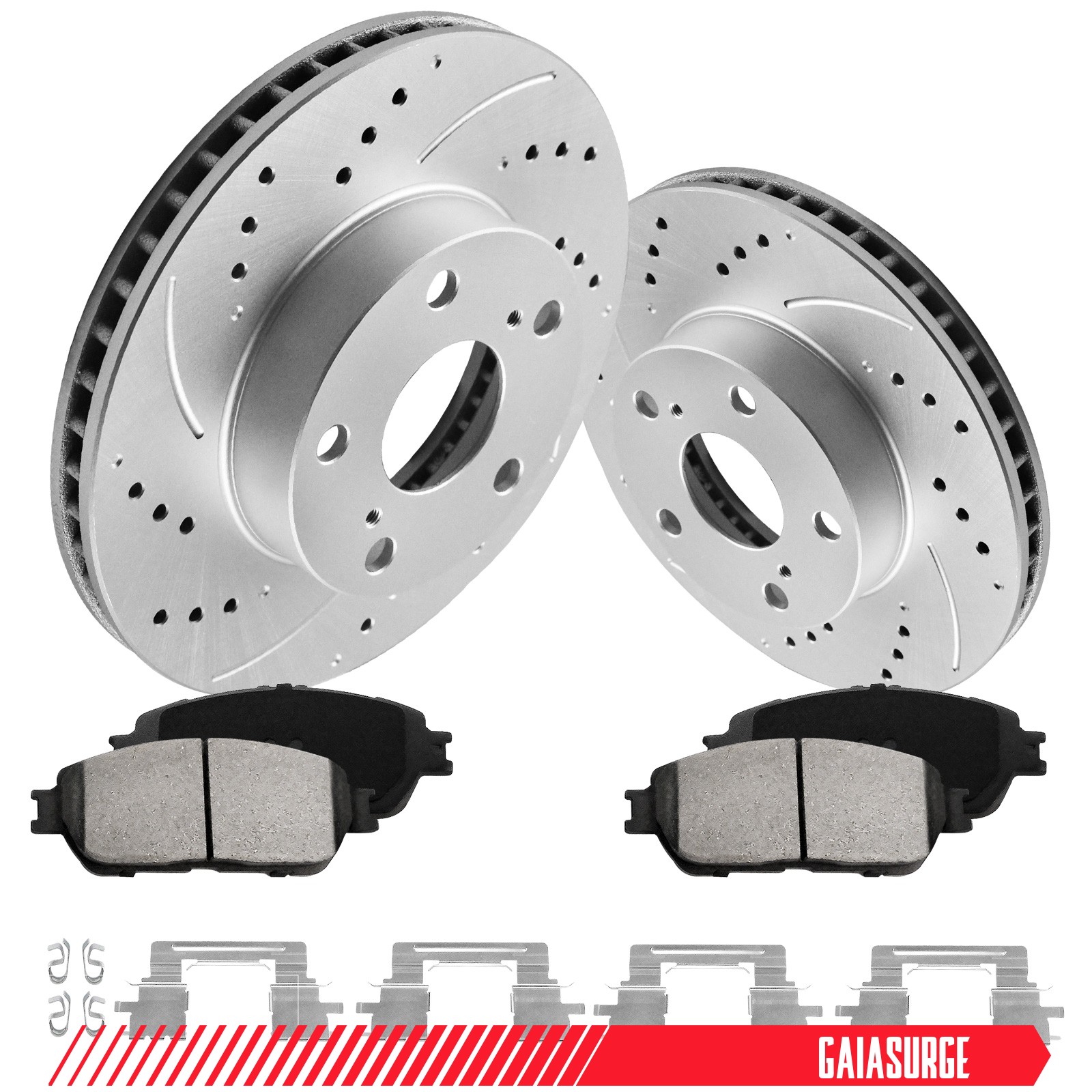 10.8in Front Slotted Rotors Brake Pads Kit For Toyota Tacoma 2005-2013 2014 2015