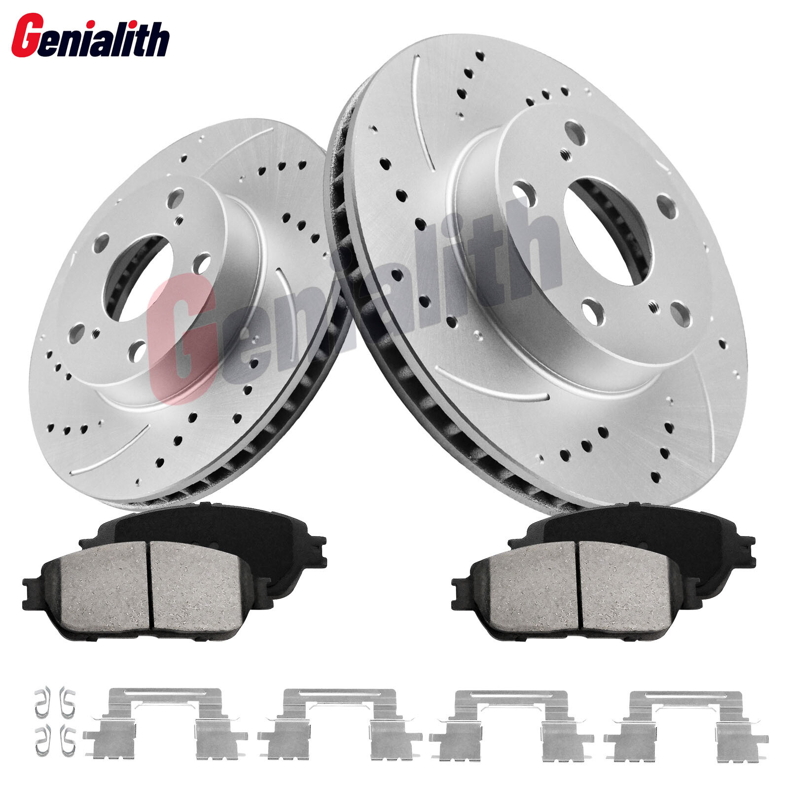 Front Drilled Rotor Brake Ceramic Pad for 2005 – 2015 Toyota Tacoma 5 LUG Model