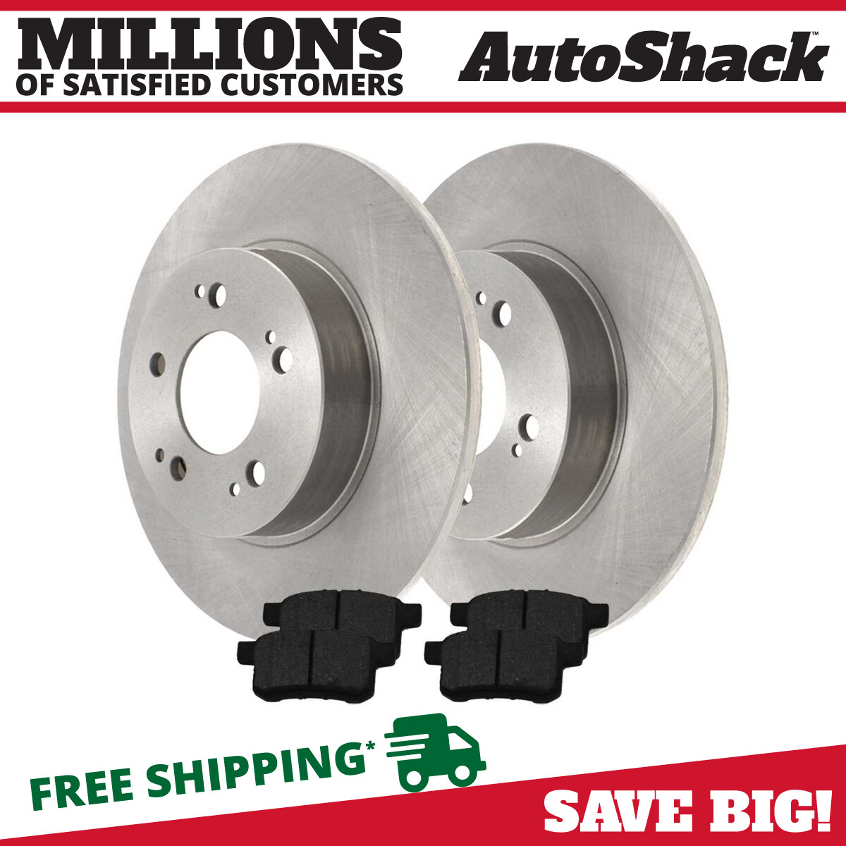 Rear Brake Rotors & Pads for 2008-2017 Honda Accord 2009-2014 Acura TSX 2.4L V6