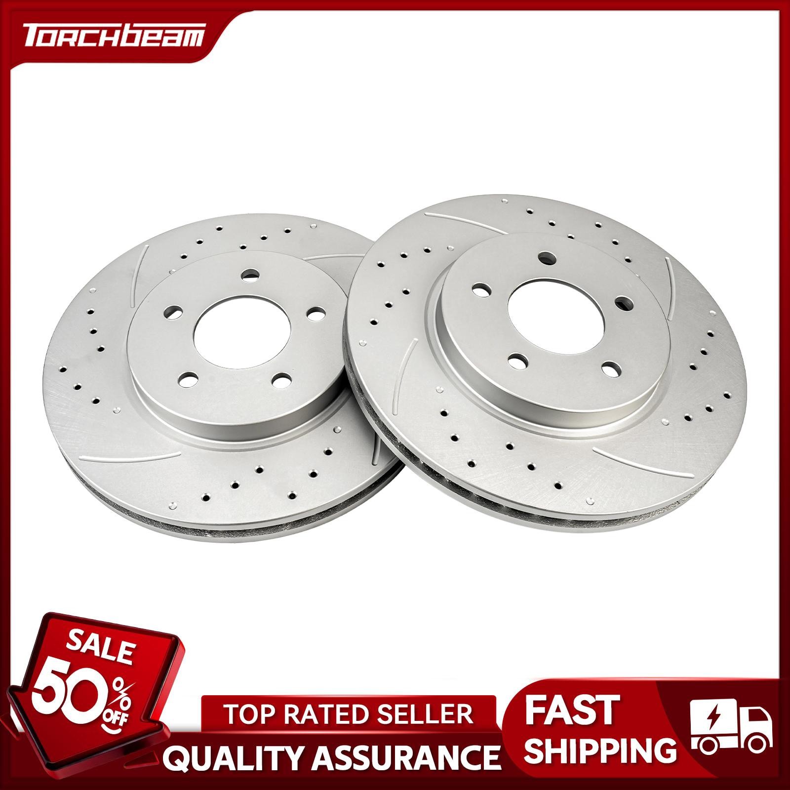 2x Front Drilled Slotted Zinc Brake Rotors for Ford Escape 2005-2007 V6 3L 54123