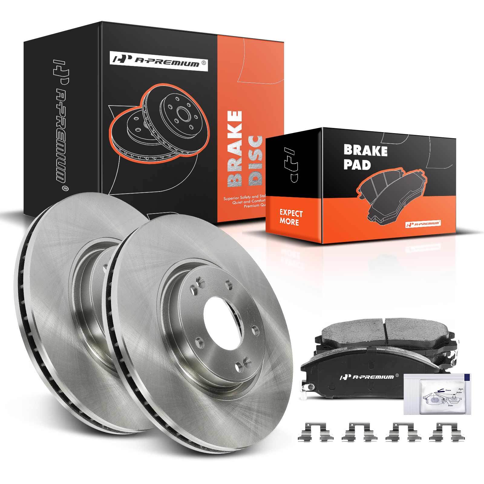 Front Disc Brake Rotors & Ceramic Brake Pads for Kia Amanti 04-06 Hyundai XG350
