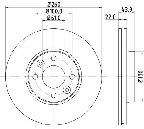 For Renault – Clio MK3 2005-2014 Front 260mm Vented Brake Discs and Pads