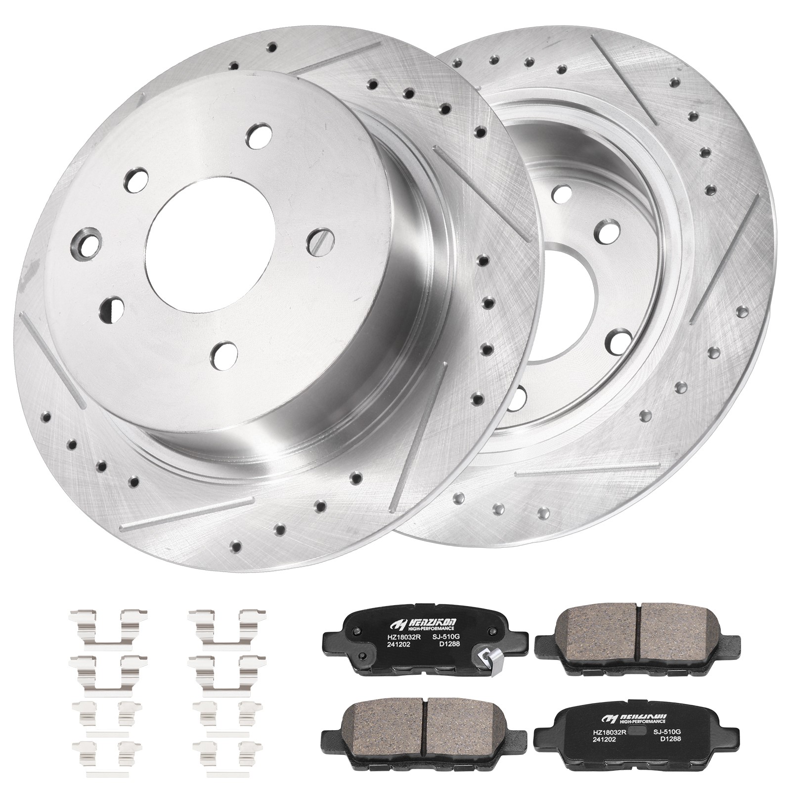 REAR Disc Rotors and Ceramic Brake Pads Kit for Nissan Altima Maxima Sentra Juke