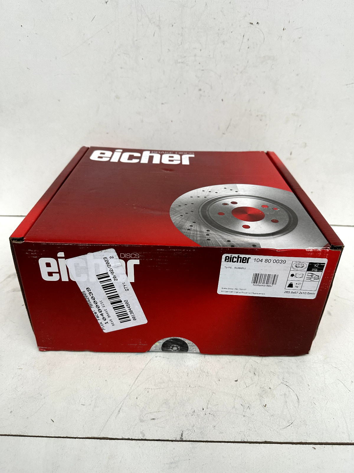 REAR Brake Discs x2 266mm fitsSUABRU IMPREZA LEGACY FORESTER EICHER 104800039