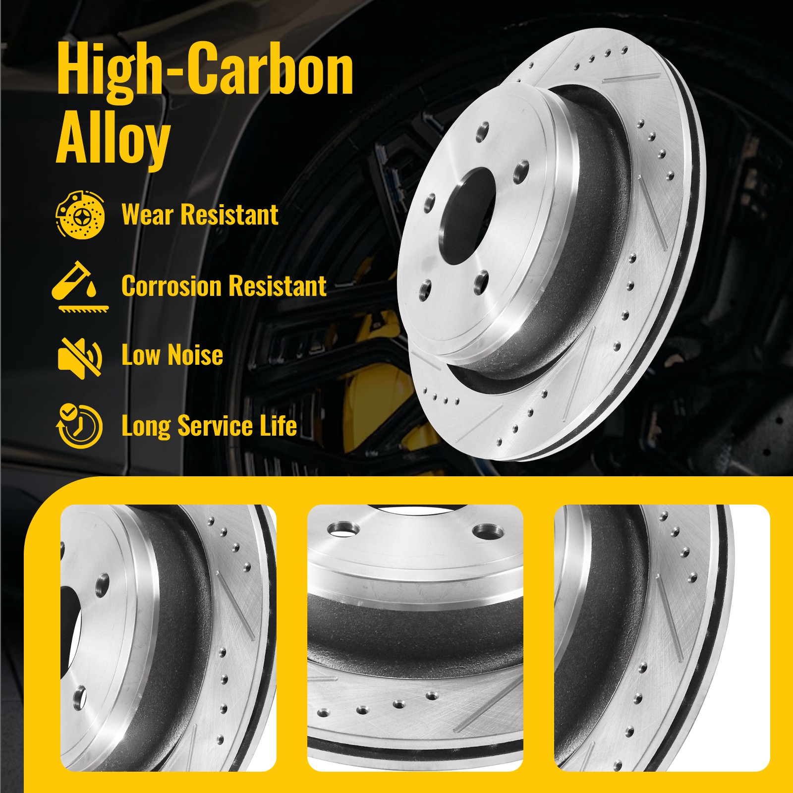 Front Rear Drilled Rotors Brakes Pads for Dodge Ram 1500 Aspen Durango