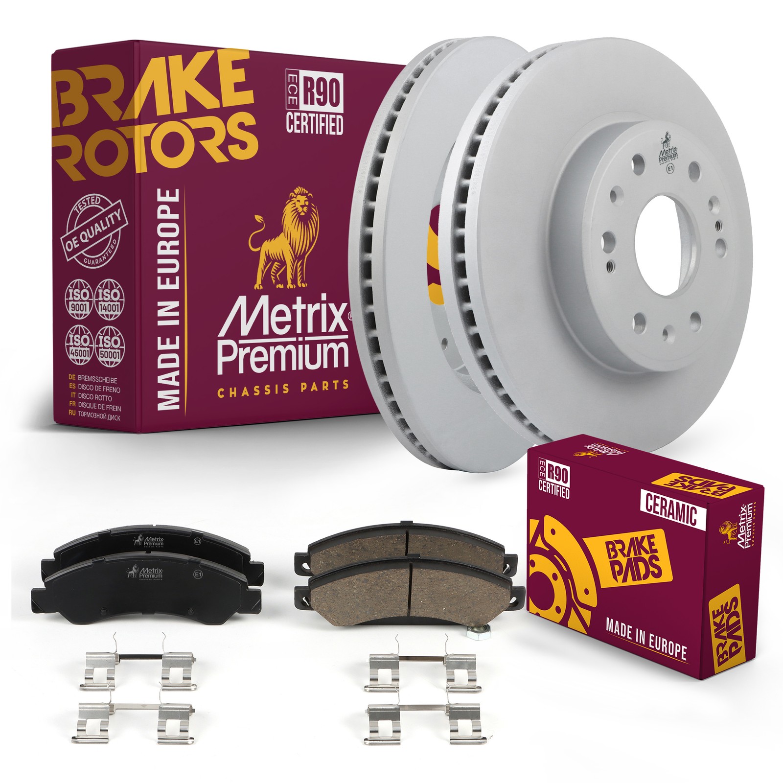 Front Brake Rotor + Ceramic Disc Brake Pad Set Kit for 07-13 Chevrolet Avalanche