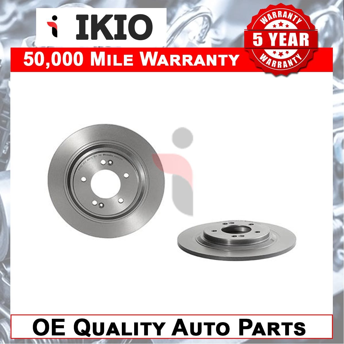 Fits Kia Optima 2015-2019 Brake Discs Rear Ikio 58411D4650