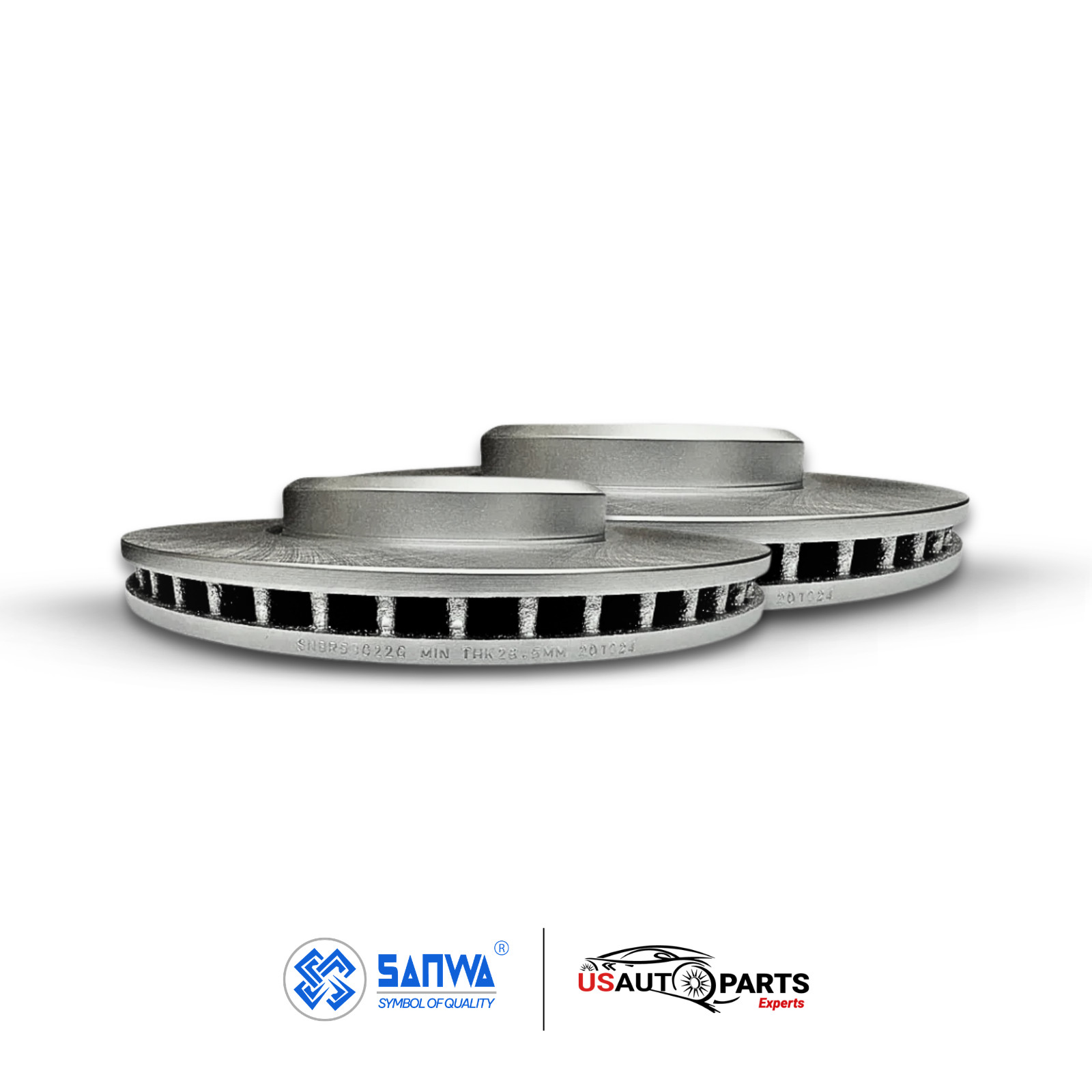 SET OF 2 FRONT BRAKE ROTOR VENTED & GEOMET COATED 320mm FOR DODGE 300 2005-2023