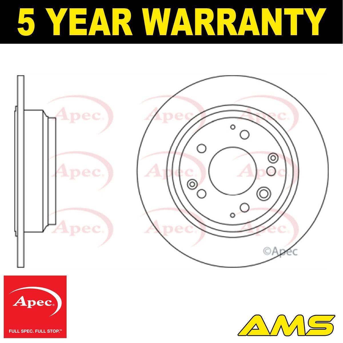 Fits Honda Legend 1991-2009 Shuttle 1994-2003 Brake Disc Rear Apec 42510SFE000