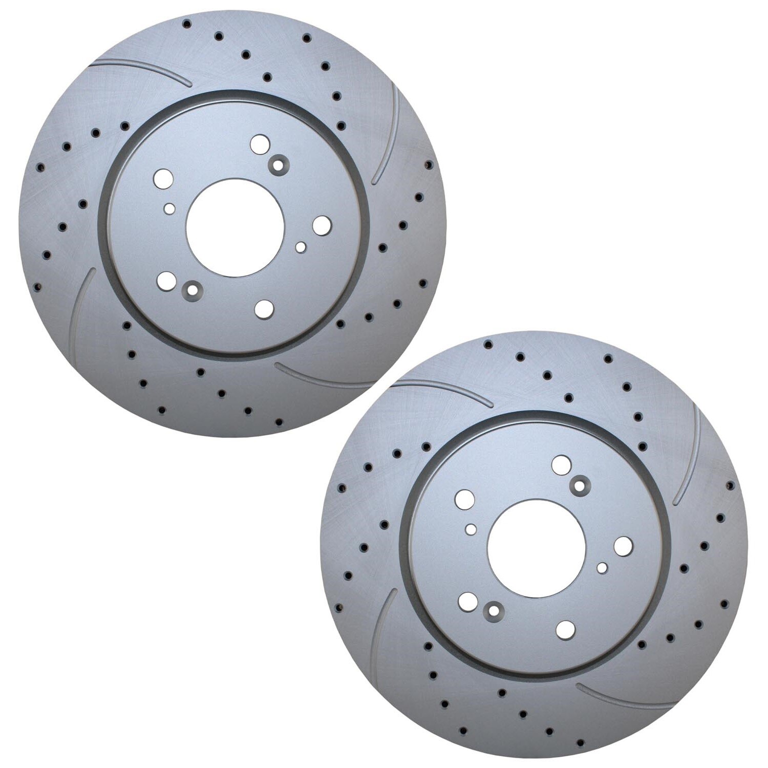 Bison Performance Pair 2 Front Coated Drilled 296mm Brake Rotors for Acura Honda