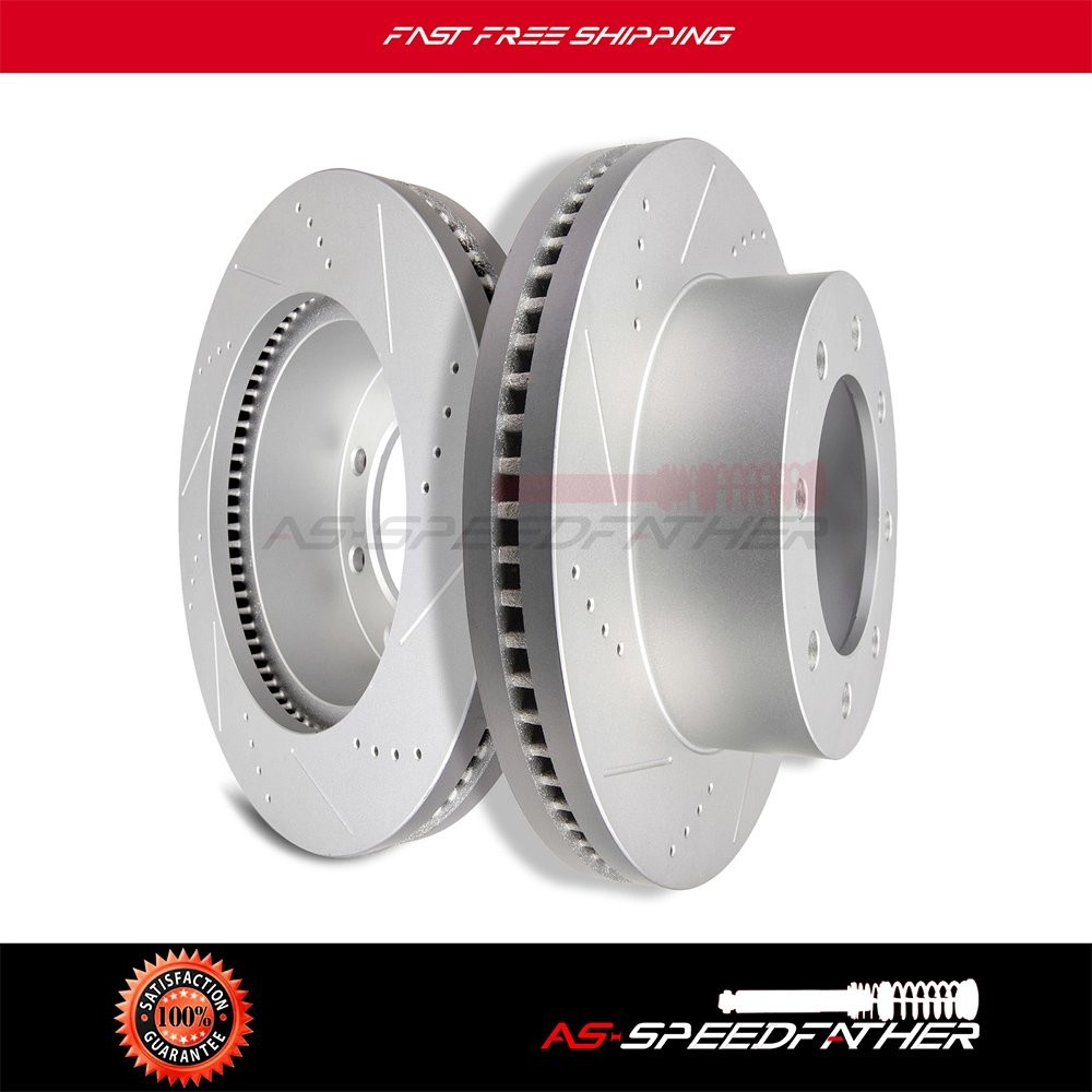 2X Front Brake Discs Rotors Kit For 2005-2012 Ford F-350 Super Duty Drill & Slot