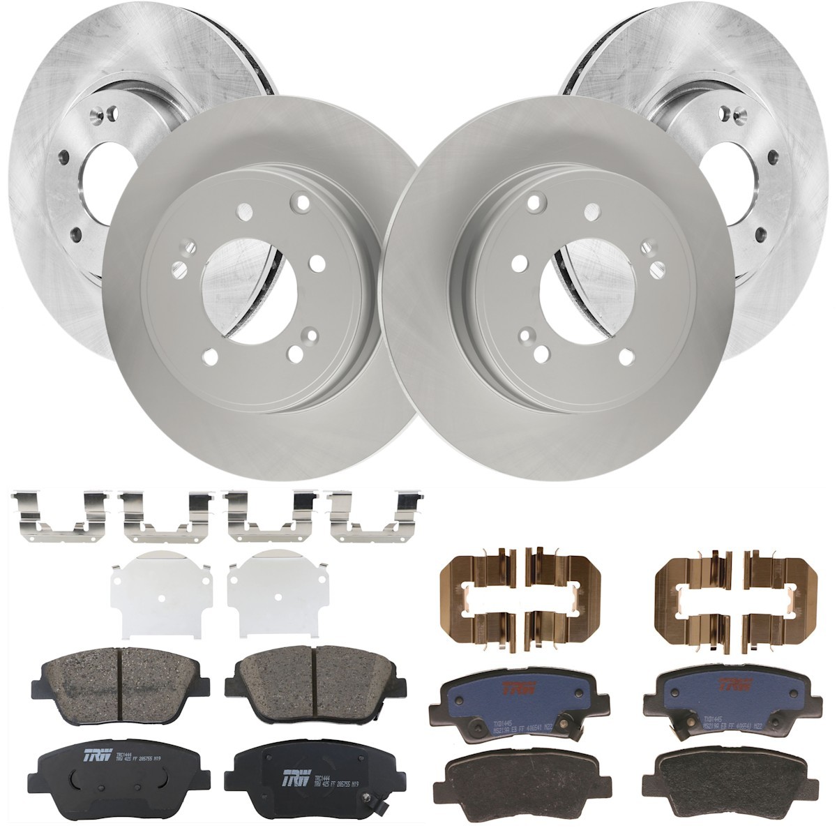 KIT-100725-AE286 TRW Brake Disc and Pad Kits 4-Wheel Set Front & Rear for Optima