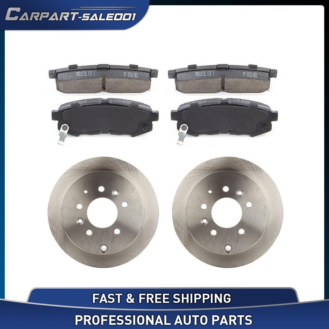 Rear Disc Rotors Ceramic Brake Pads Kit for Mazda MPV 2004-2006