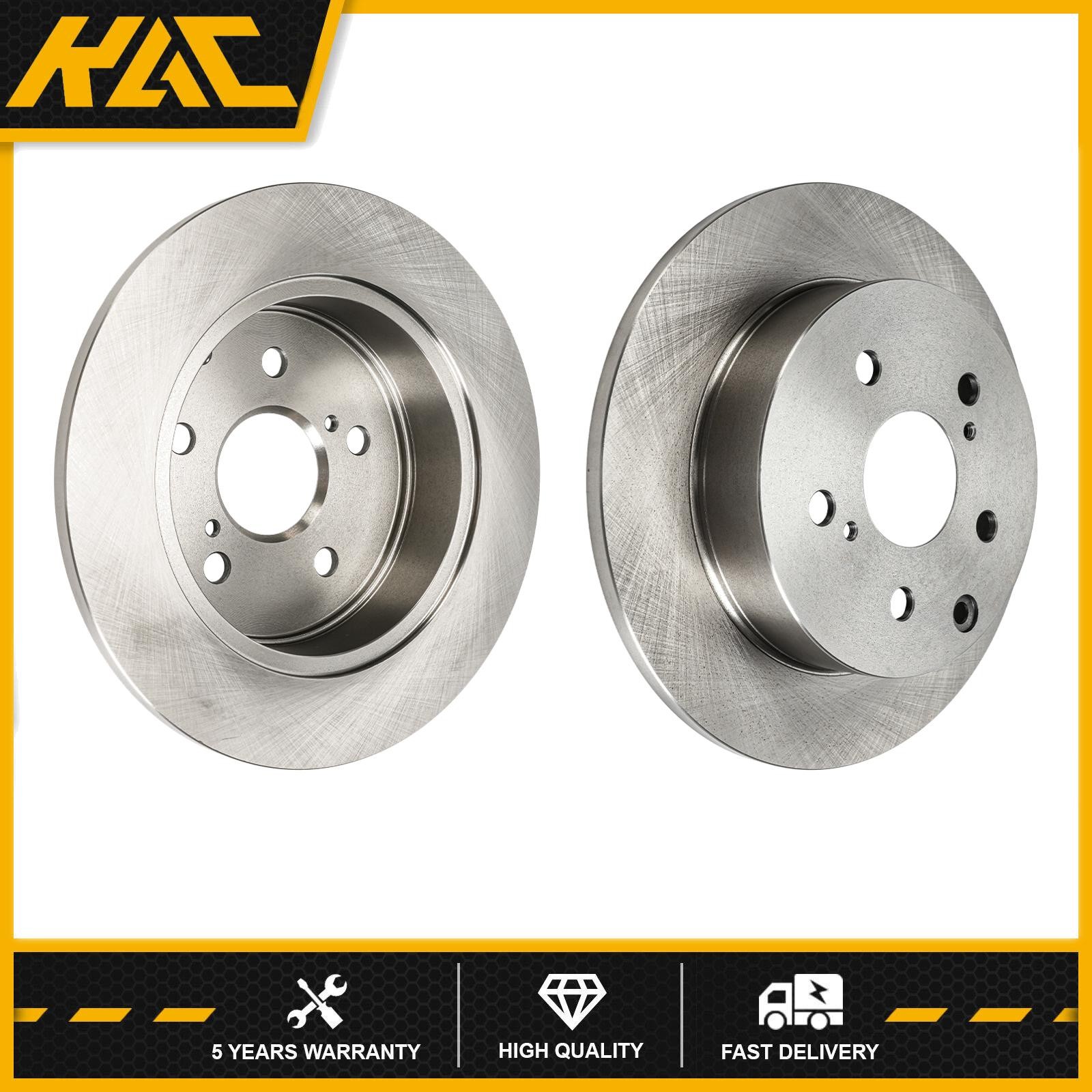 2x Rear 281mm Solid Brake Rotors For Toyota RAV4 2006-2012 2013 2014-2018 31443
