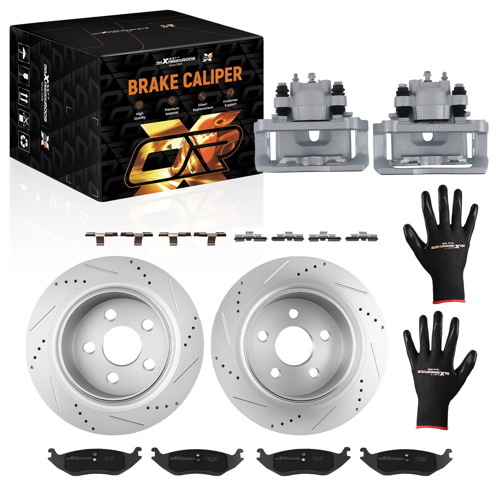 352mm Rear Brake Rotor Caliper & Pad Kit for Dodge Ram 1500 2005-2010 18-B4837