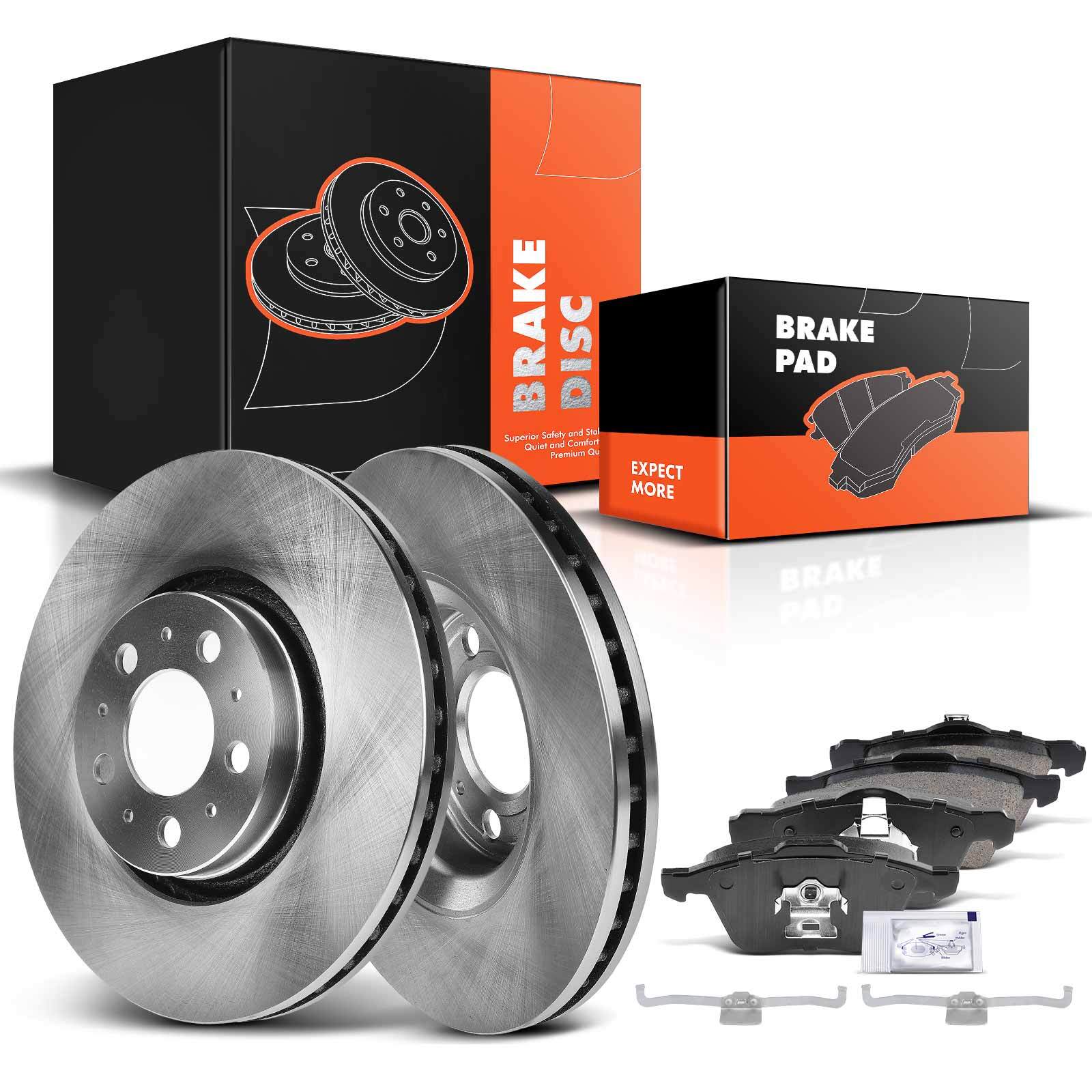 Front Disc Rotor and Ceramic Brake Pad for Volvo XC90 03-14 2.5L 2.9L 3.2L 4.4L
