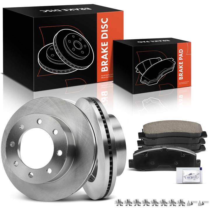 New Disc Brake Rotors & Ceramic Brake Pad for Ford F-350 F-450 Super Duty Front
