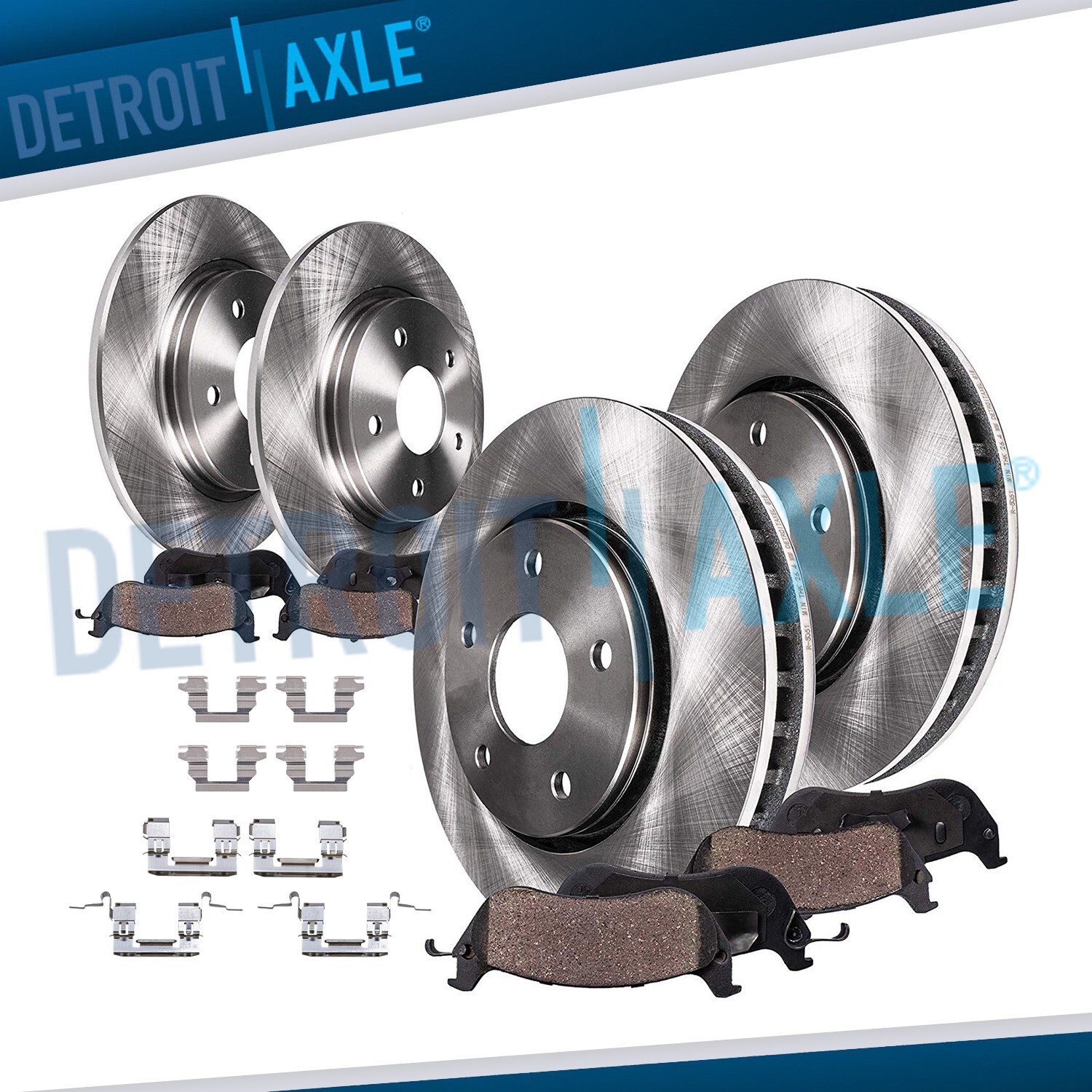 Front & Rear Disc Rotors + Ceramic Brake Pads for 2007-2012 Nissan Sentra SE-R
