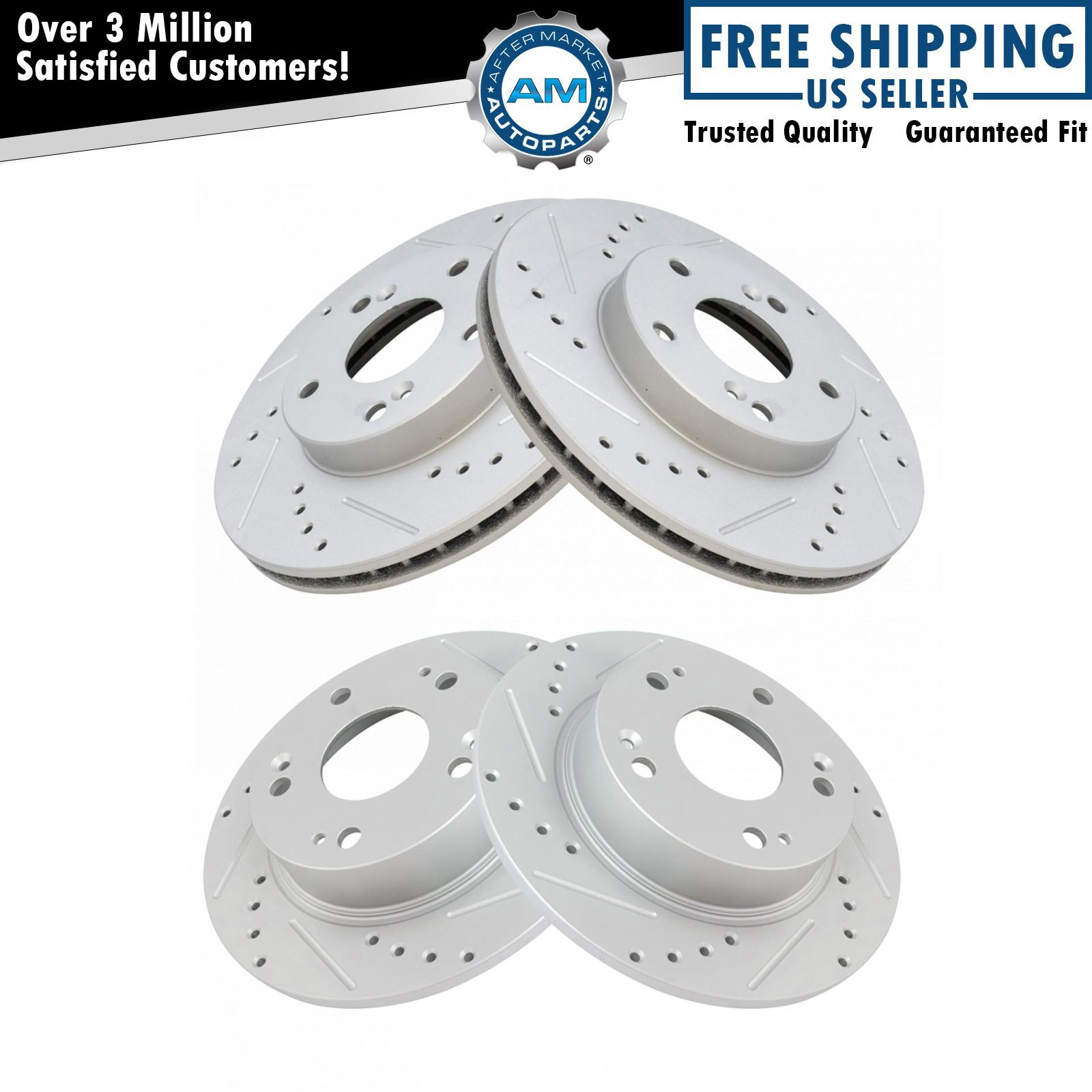 Front and Rear Brake Rotors Set For 2003-2007 Honda Accord