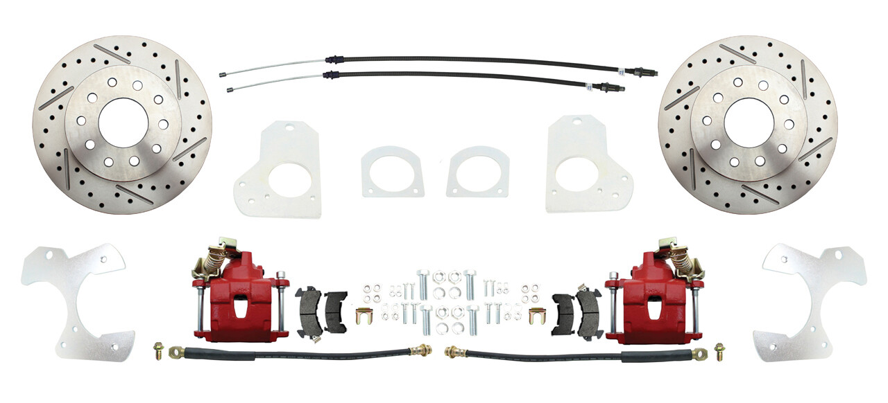 1982-1993 Camaro Front & Rear Brake Package, RED PC Calipers, D/S Rotors