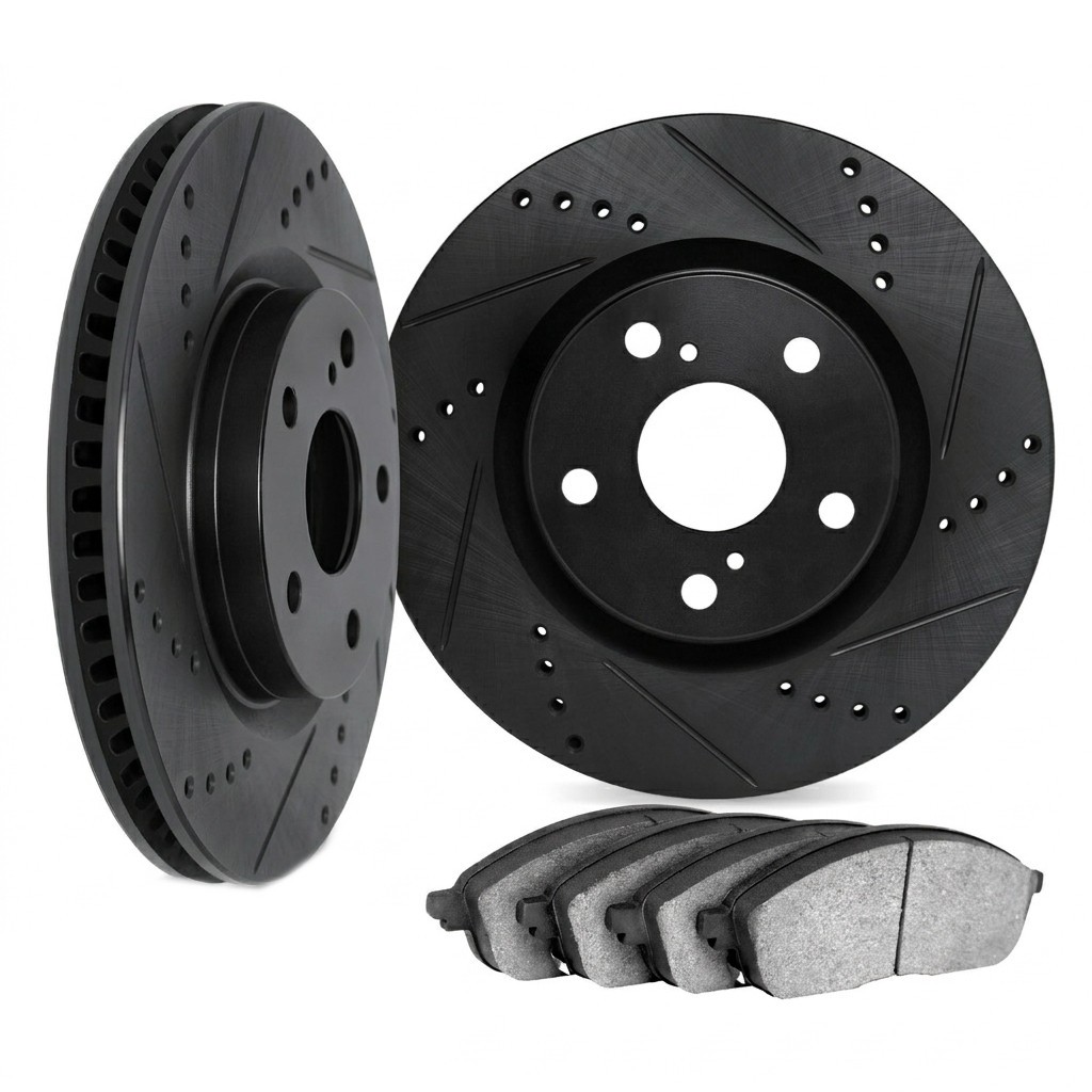 For Saab 9-5 2011 Rotor Set | Front | Excluded Calipers | Drilled And Slotted