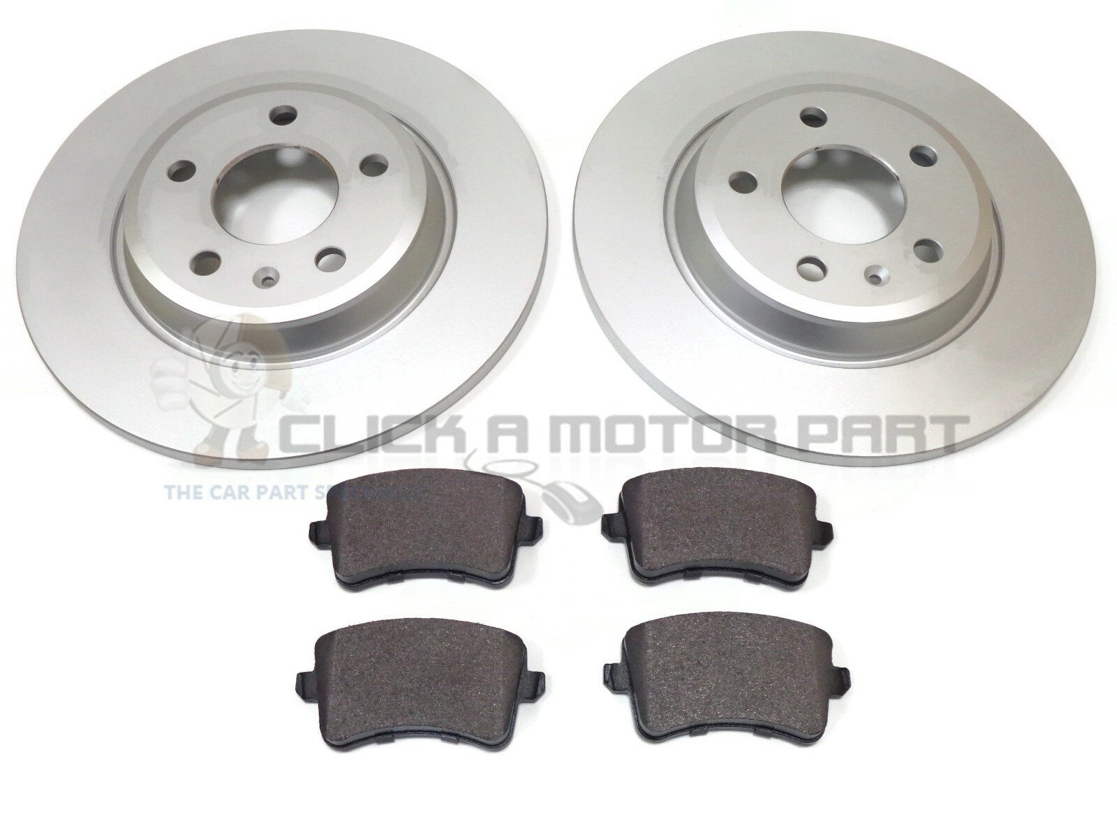 AUDI Q5 2.0T FSi TDi 3.0 2008-2015 REAR 2 BRAKE DISCS & PADS SET (SOLID DISCS)