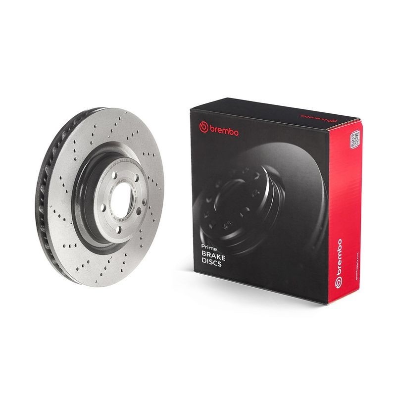 1x Brembo 09.B744.51 Front Drilled / Vented Brake Discs Fits Mercedes E-Class Sl