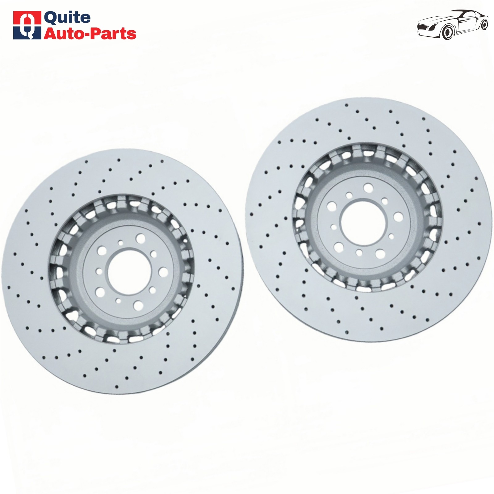 For BMW F06 F10 F12 F13 M5 M6 2X Front Vented & Drilled Disc Brake Rotors