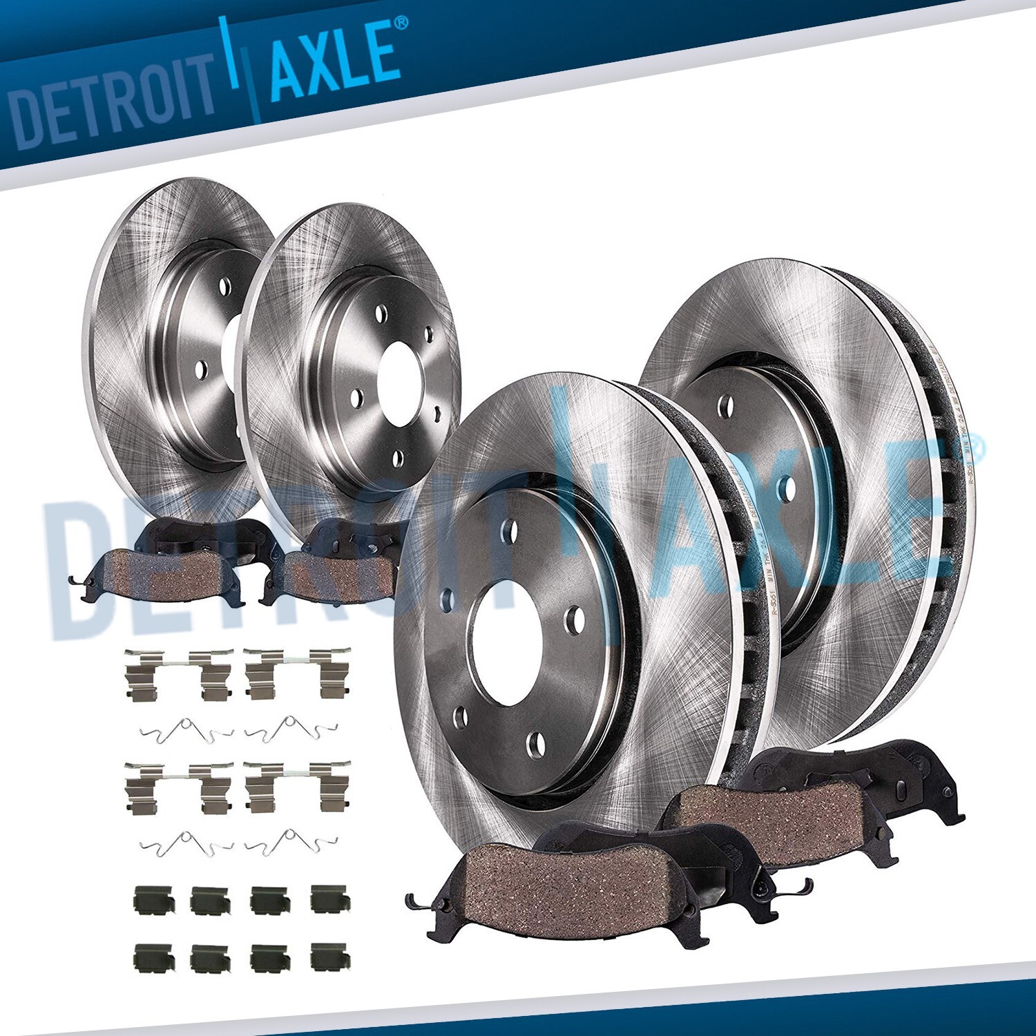 For Ford Flex Explorer Taurus Lincoln MKT MKS Front Rear Rotors Brakes Pads Kit