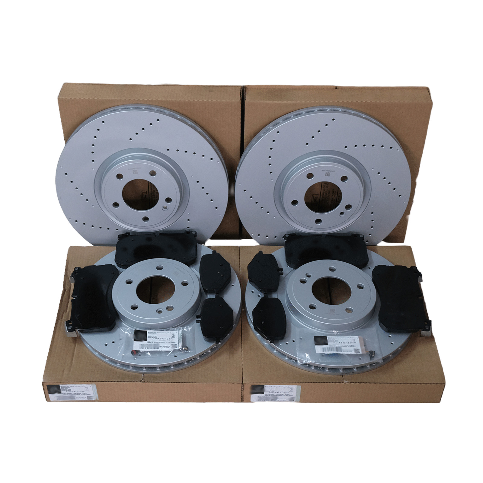 Front Rear Brake Pad & Rotors And Sensors For 2019-2023 Mercedes G63 Amg USA