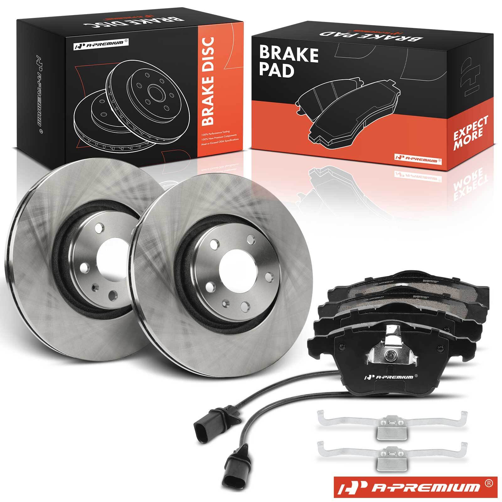 Front Disc Brake Rotors & Ceramic Brake Pads for Audi A6 06-11 A6 Quattro 05-11