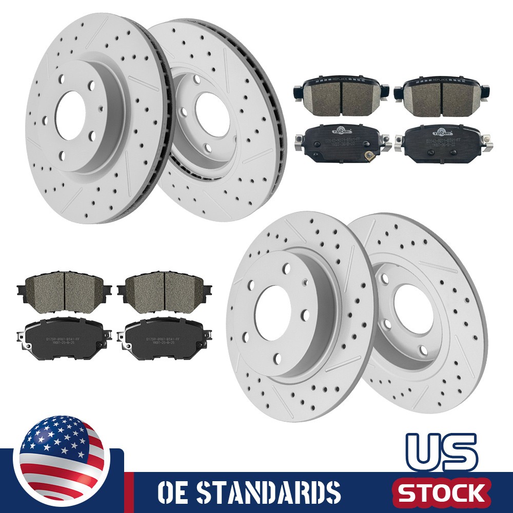 For 2017 2018 Mazda 3 Front Rear Disc Rotors Ceramic Brake Pads Mexico Built
