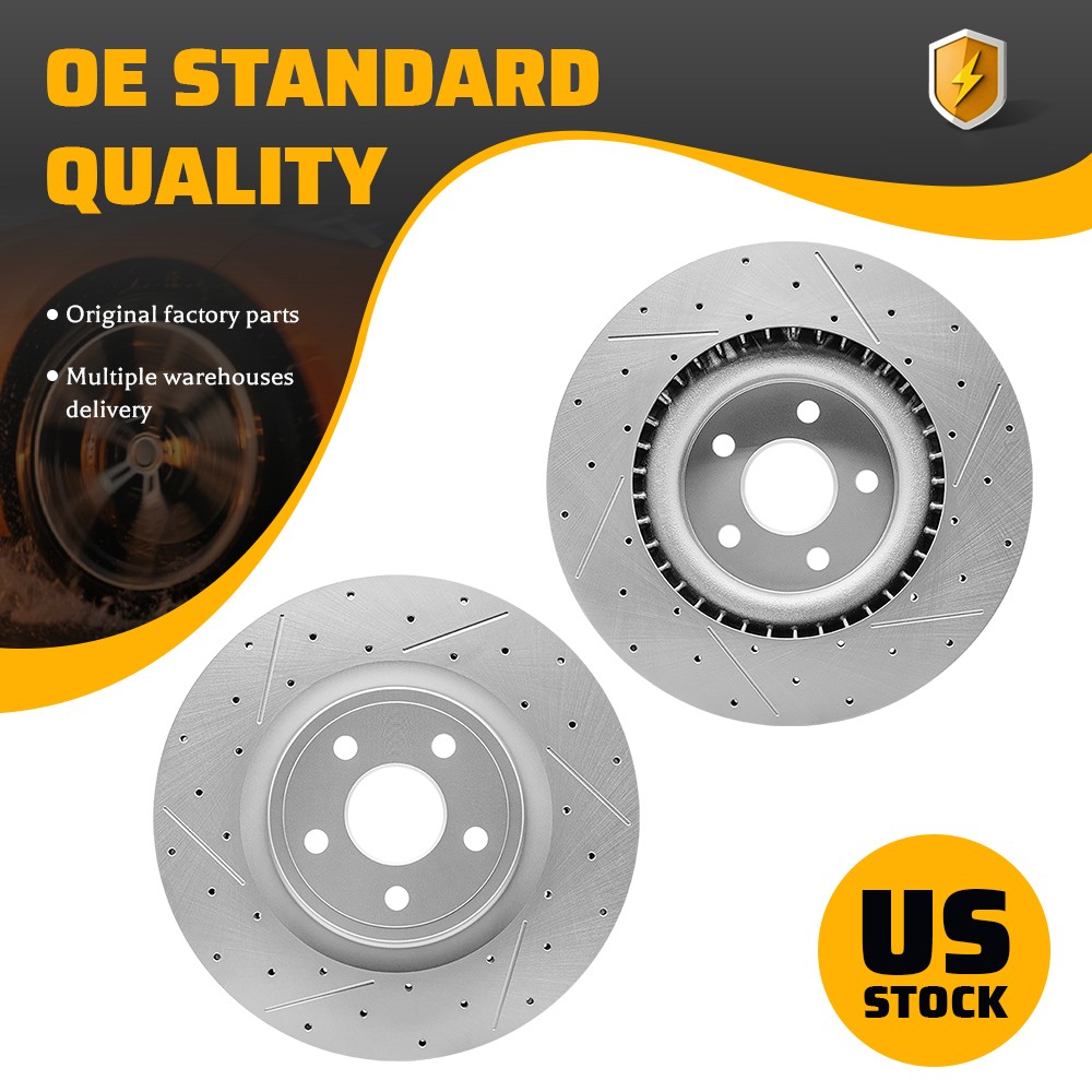 14.96 in Front Drilled Brake Rotors for Dodge Durango Jeep Grand Cherokee