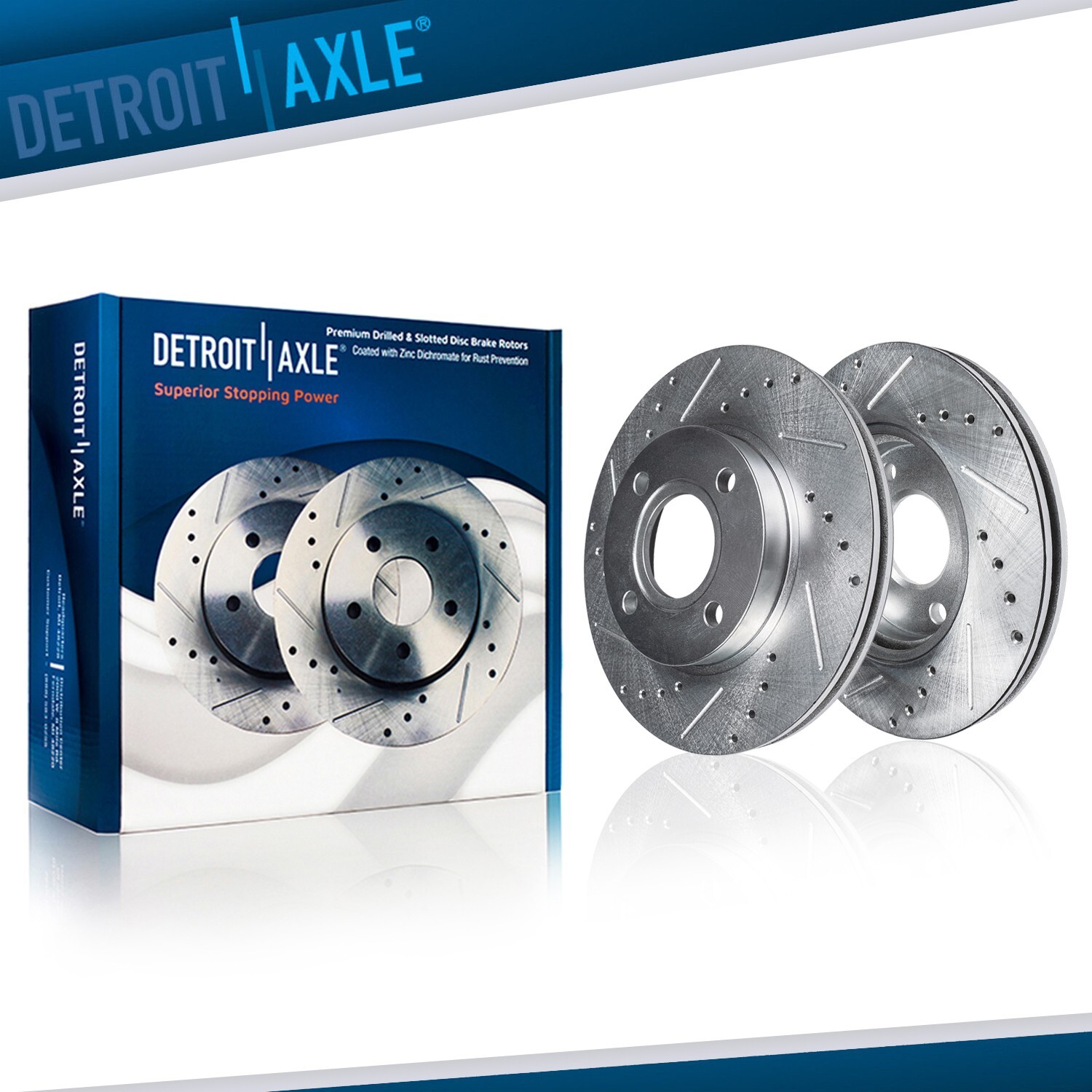 10.04 inch (255mm) Pair Drilled Front Disc Brake Rotors for 2012 – 2015 Scion iQ