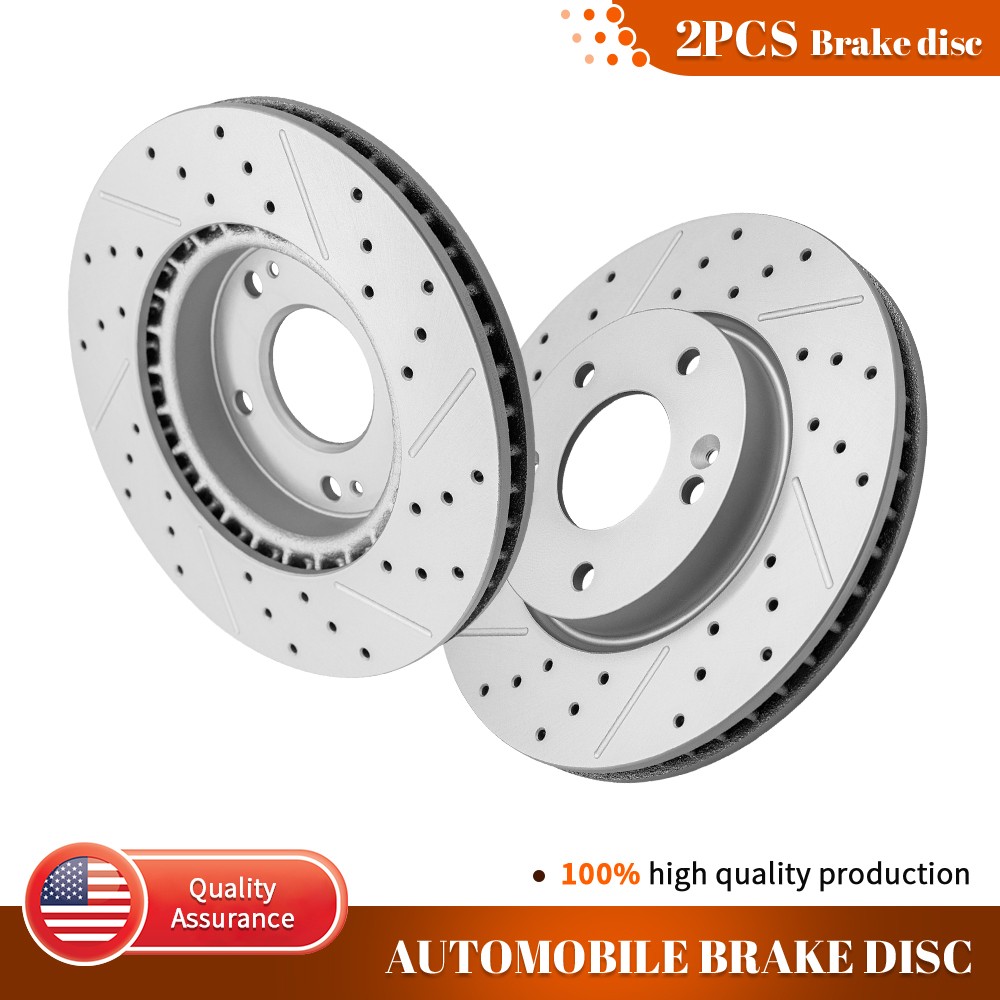 280mm Front Drilled Brake Rotors for 2010 – 2013 Kia Forte Koup Forte5 KIA Soul