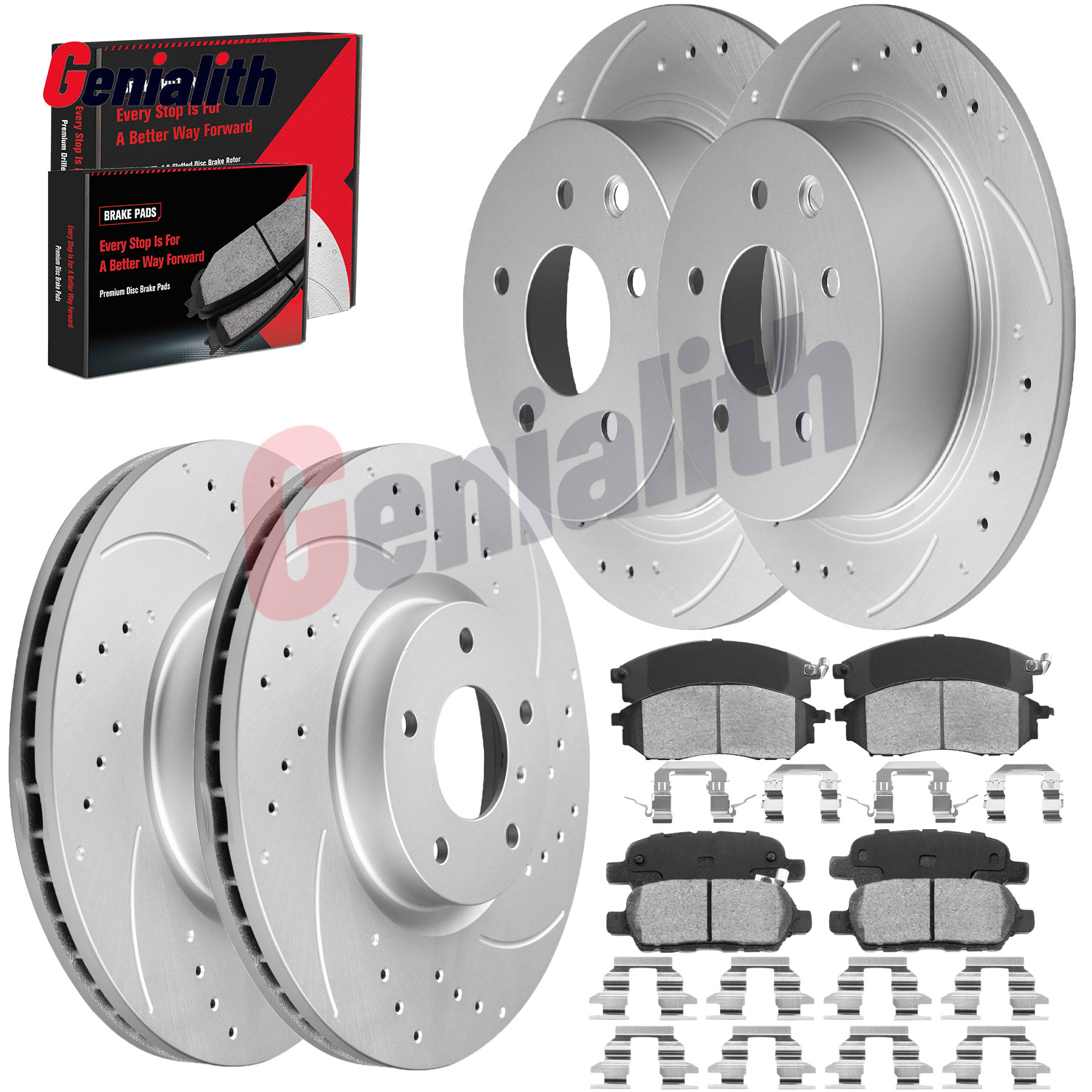 Front & Rear Drilled Rotors + Brake Pads kit for INFINITI M35h M56 Nissan Murano