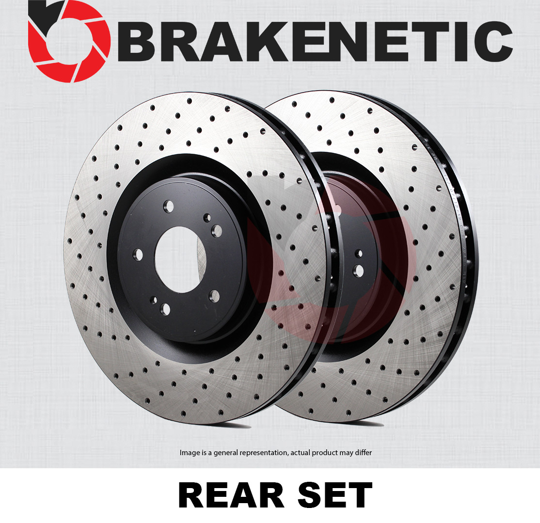 REAR SET BRAKENETIC Premium Cross Drill Brake Rotors DUAL BNP52018.CD