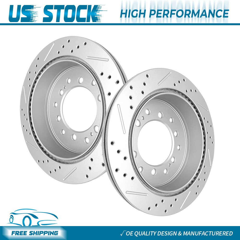 Rear Drilled Slotted Disc Brake Rotors for Toyota 4Runner FJ Cruiser Lexus GX460