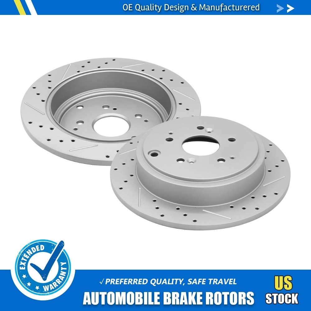 313mm Rear Brake Disc Rotors Pair For Acura Mdx 2001-2006 Honda Pilot 2003-2008