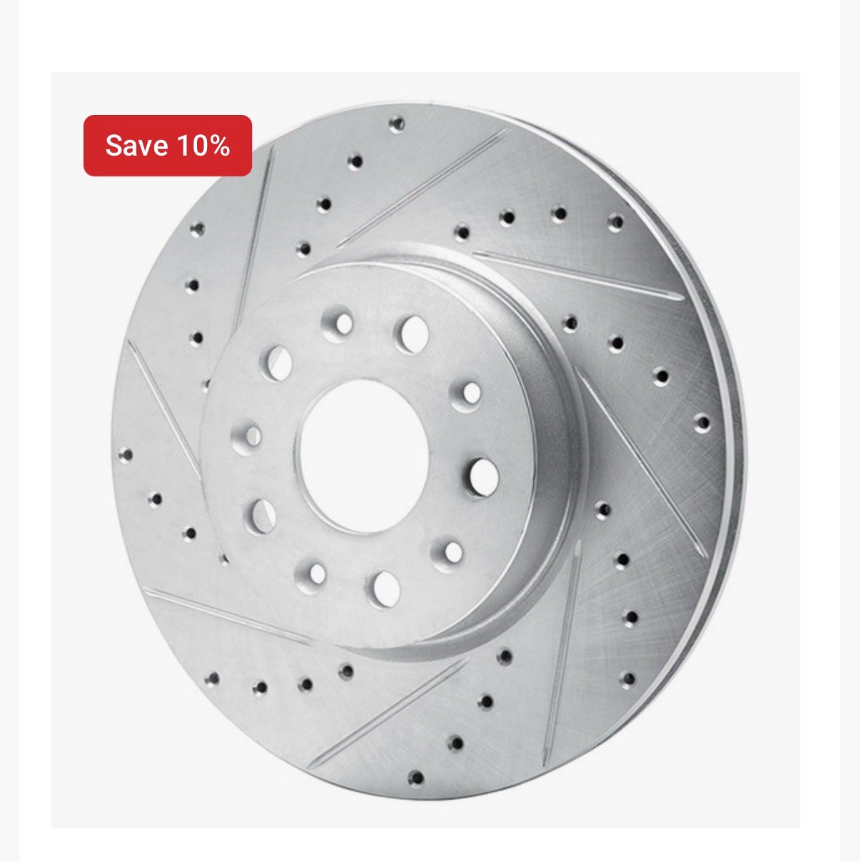 Rear Set Premium Drilled and Slotted Disc Brake Rotors (Brake Rotors Only)